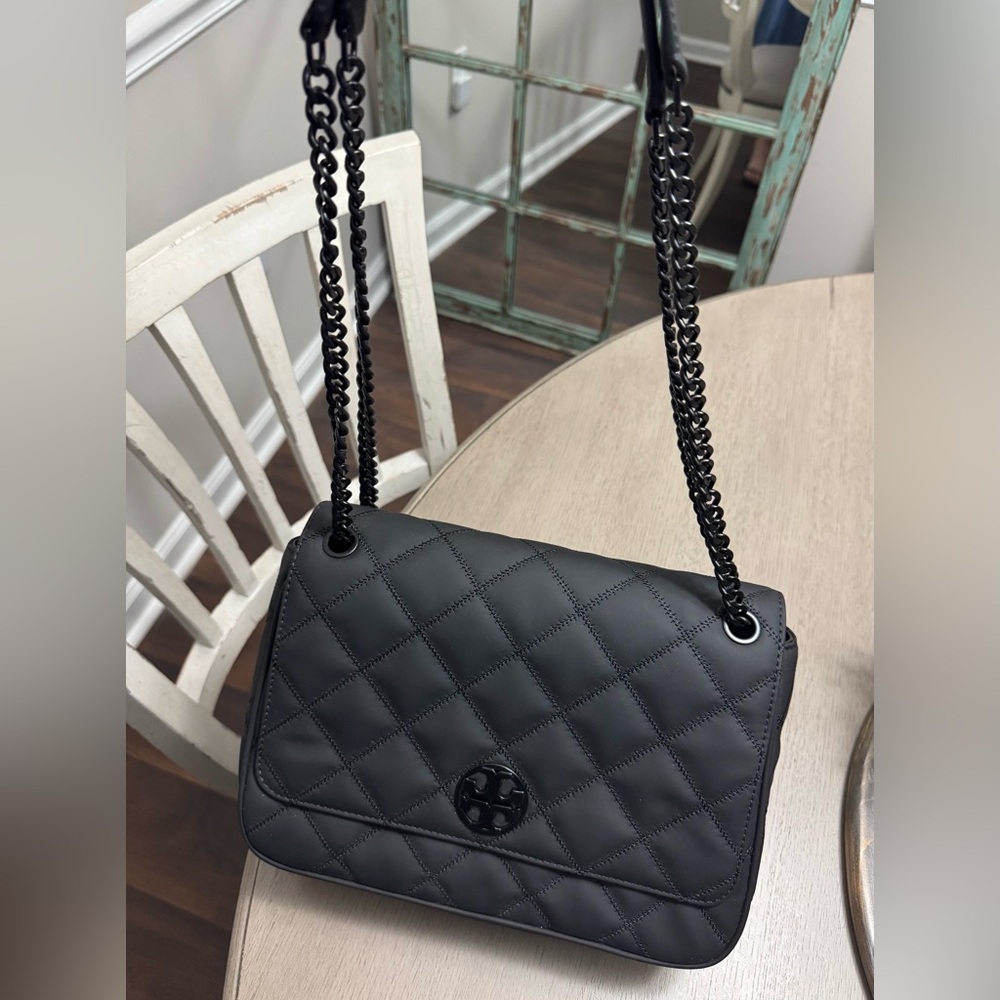 Tory Burch Willa Matte Shoulder Bag – Black (Brand New with Tags)